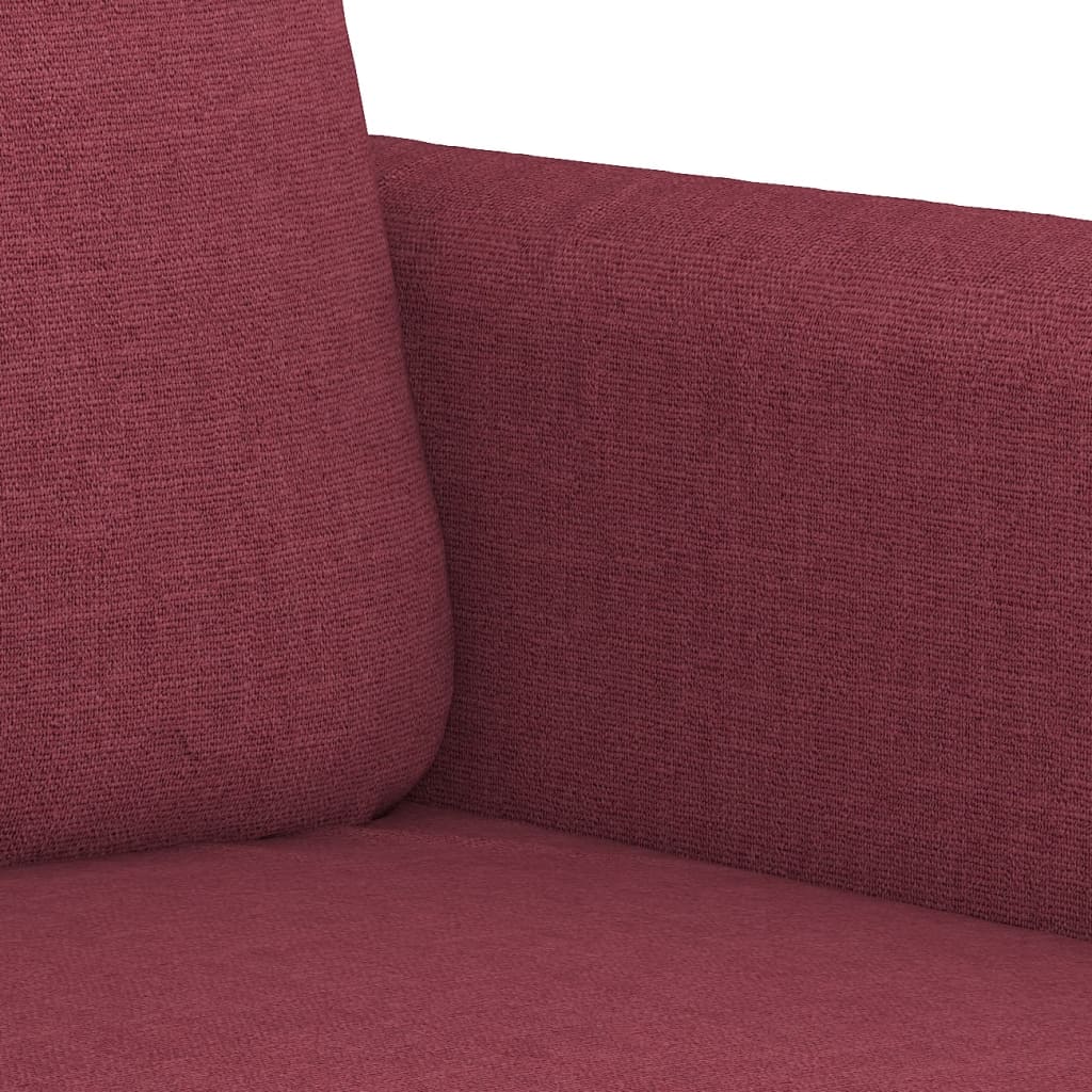 4 piece sofa set with cushions wine red fabric