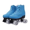 Adult Men's and Women's Double Rows of Leather Models Green Skates Four Roller Skates Pink Purple Flash Wheel Double Rows of Roller Skates