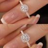 Douyin Kuaishou Classic Zircon Moissanite Ring: Women's 1 Carat Round Square 8 Hearts & Arrows Design.