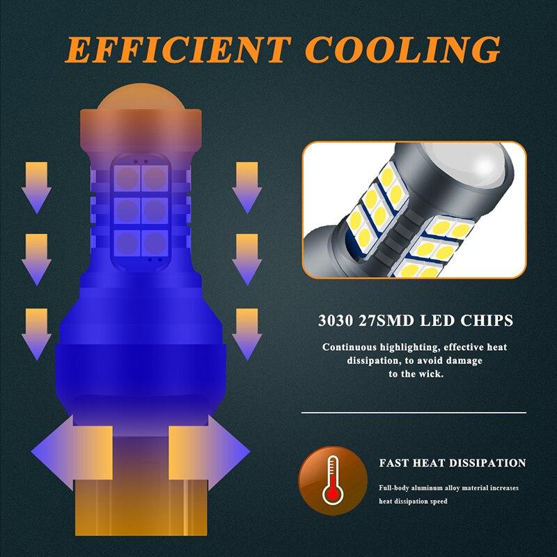 2 шт. T20 LED 7440 7443 Led WY21W W21W светодиодные лампы автомобильные сигнальные лампы T20 3030SMD резервный фонарь заднего хода супер яркий