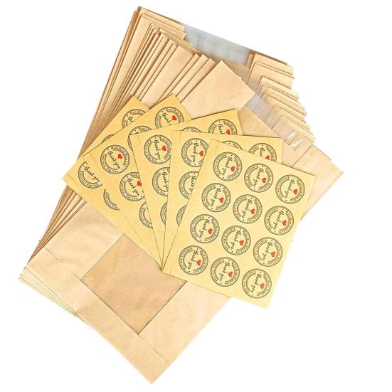 50Pcs Homemade Bread Bags with Window Food Grade BPA Free Food Packaging Storage Bags Paper Bakery Bags