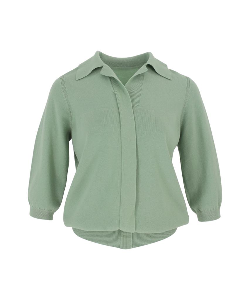 Baseukala V Отложной воротник Капри Вязаный трикотаж (5Colors)