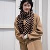 Клетчатый шарф Новый Теплый Средней длины Шарф в клетку с принтом Японский и Корейский Милый Вязаный шарф для женщин