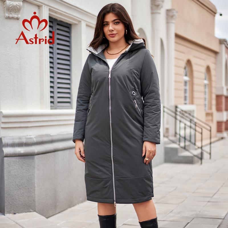 Astrid New Women's Autumn Winter Parka Plus Size Woman Clothing Long Padding Warm Hood Female Jacket Coats Split Hem Outerwears AM-10095