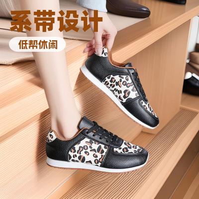 Женская обувь большого размера с леопардовым принтом, простая и модная обувь Форреста Гампа, новинка 2025 года, легкая и красивая, повседневная, универсальная, спортивная женская обувь
