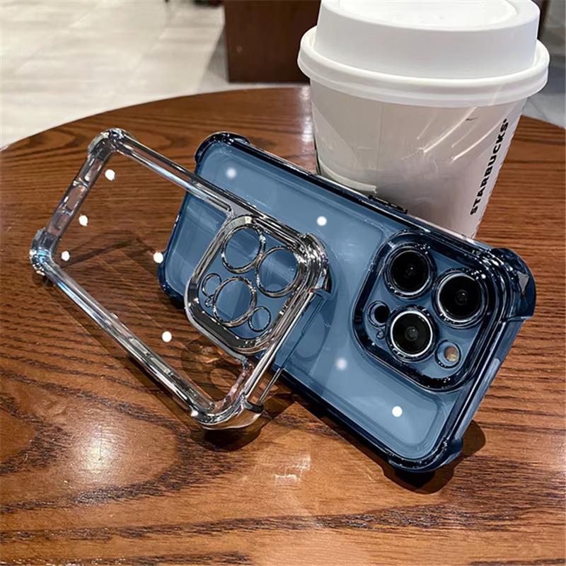 Роскошный фиолетовый прозрачный противоударный чехол для iPhone 14 13 16 15 Pro Max Plus XS XR X с силиконовым мягким покрытием на четырех углах