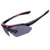ROCKBROS Polarized Sports Impact Full Set of 5 Replacement UV Polarized Running Dark Red Sunglasses, Sunglasses, Lightweight, Resistant, Lenses,