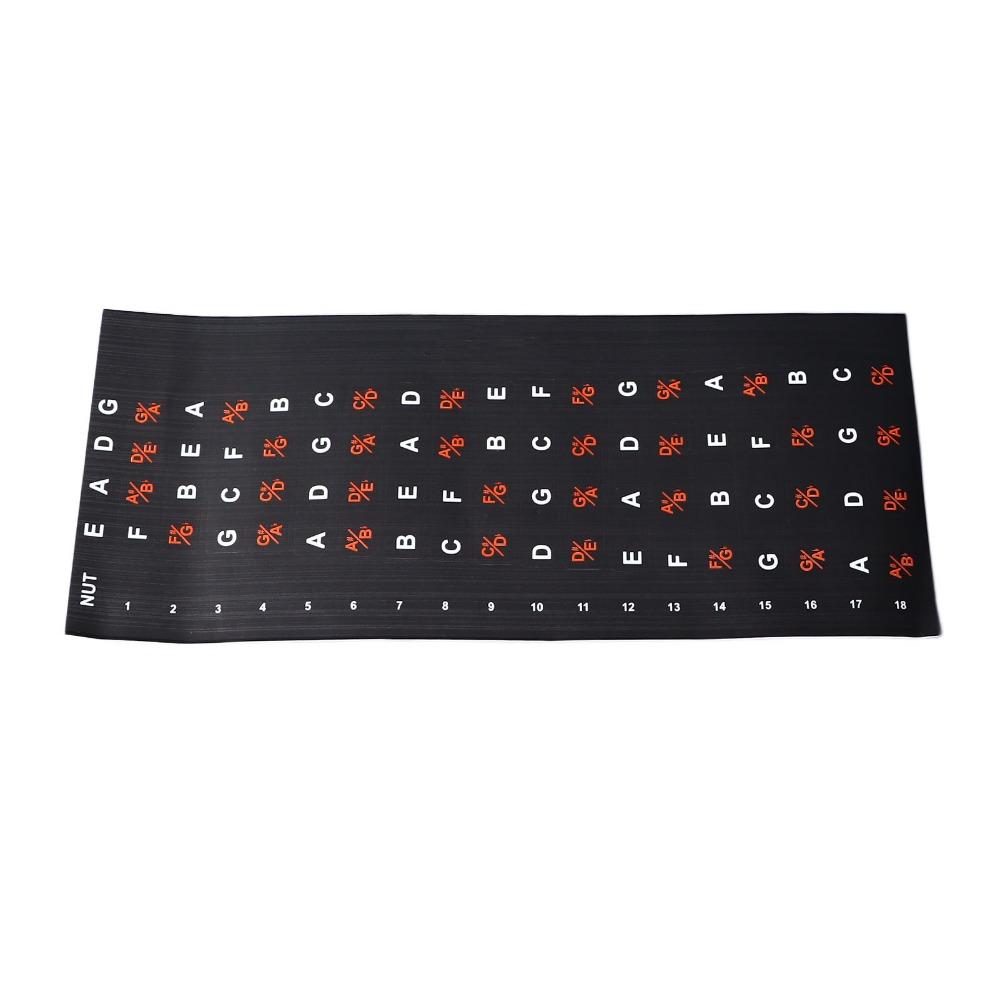 2PCS Black Guitar Fretboard Sticker Self Adhesive Bass Scales Sticker For 4 String Guitar Beginner