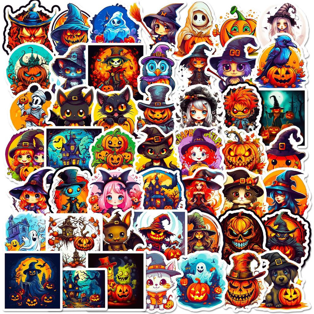 50 Halloween Halloween Pumpkin Witch Sticker Sticker Shein Horror Halloween