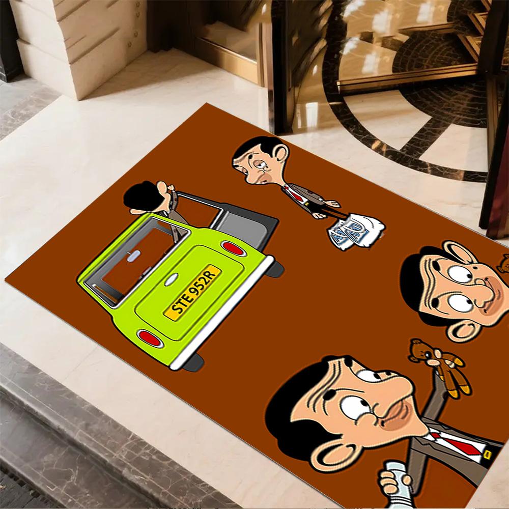 Mr. Bean Adventures Floor Rug Office Rug Design for Kitchen Bedrooms Study room Playrooms Antislip Carpet Office home decor Perfect Gift for Women/Men