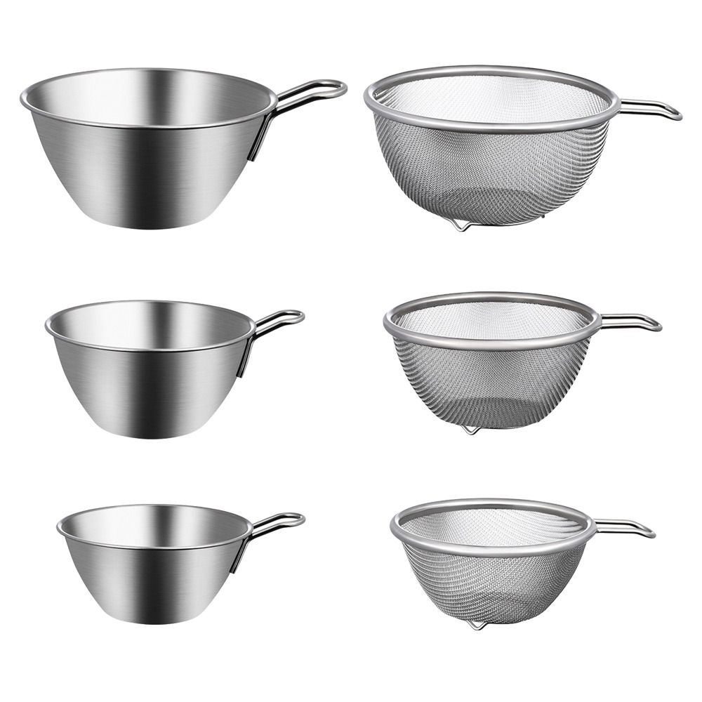 with Handle Bowl 304 Stainless Steel Fine Mesh Strainer Colander Basket Kitchen Tool