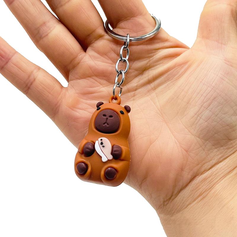 Брелок для ключей с изображением капибары, кулон для телефона, чехол для наушников, подвески, сумка, декор, аксессуары