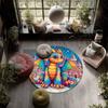 Cartoon Dragons pattern round rug,Carpet Rug for Living Room Bedroom Playroom ,Non-slip Floor Mat,Holiday Gifts and Birthday Gifts.