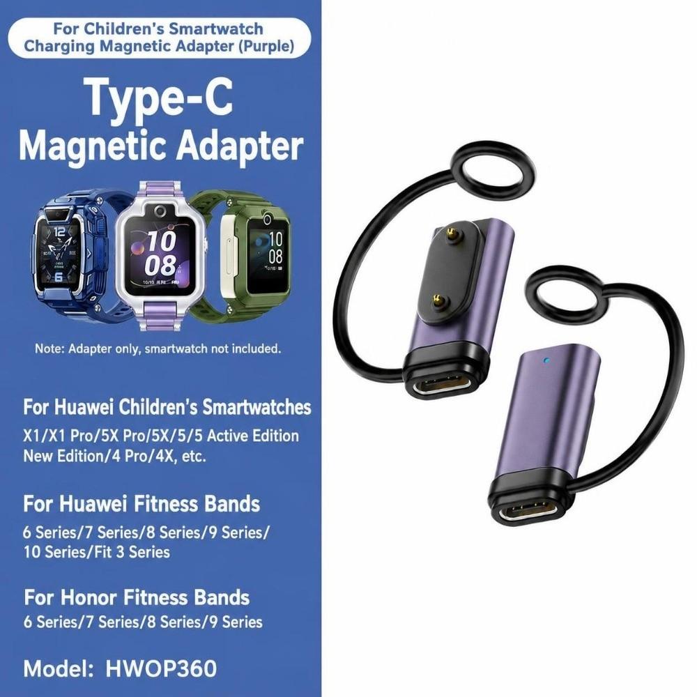 USB-C Watch Charging Adapter for Huawei Kids Watch X1/X1 Pro/5X Pro/Band 6/7/8/9/10/Fit 3