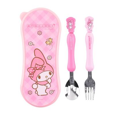 Набор футляров Lilpang Infant My Melody Mascot Spoon Fork MM6561, разные цвета, футляр + ложка + вилка, 1 комплект, популярная корейская посуда