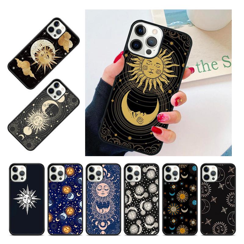 Чехол-ракушка с изображением Солнца, Луны и Лица для iPhone 17 Air 15 16 14 13 12 Pro Max 11 Pro Max Plus Чехол для телефона