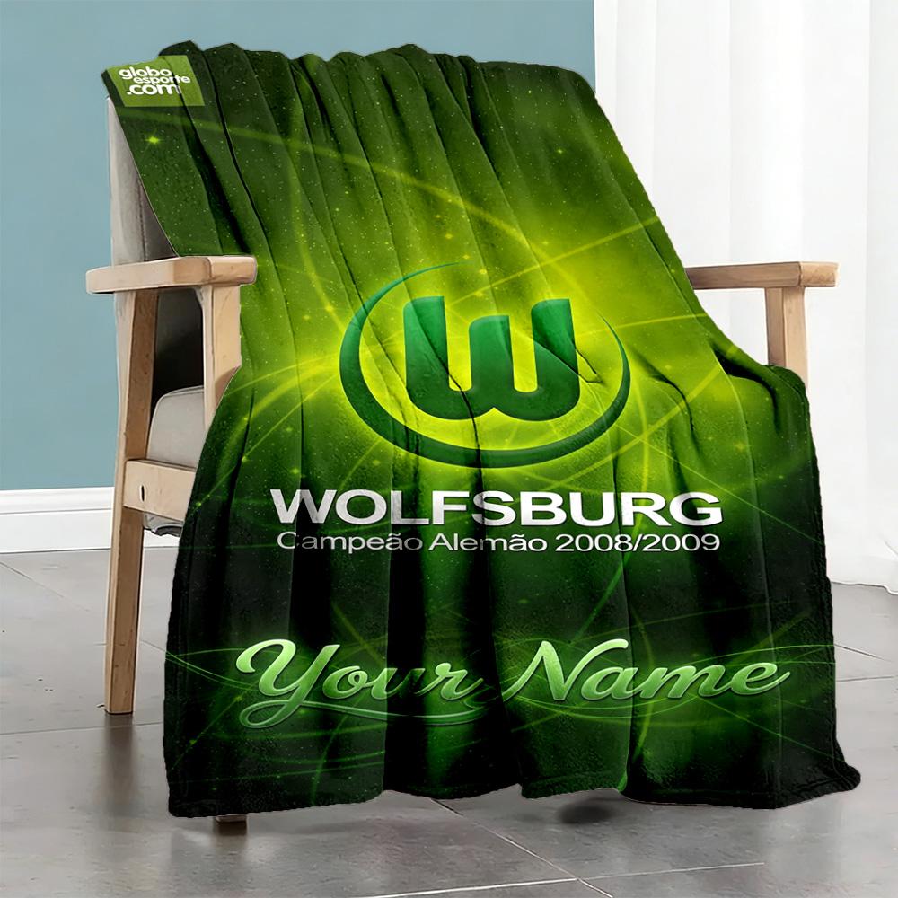 Vfl Wolfsburg Personalized Text Blanket Multipurpose Personalized Blanket Soft Warm Cozy Perfect For Bedding Sofa Chair Nap Four Seasons Multipurpose