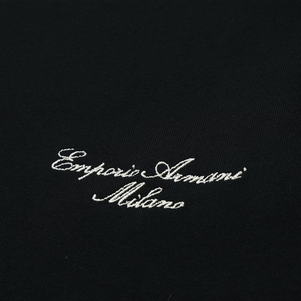 Emporio Armani Мужская футболка с вышивкой логотипа SS25, круглый вырез, свободный крой, короткий рукав, Топы, Темно-синий EM001060-AF13715-UB118