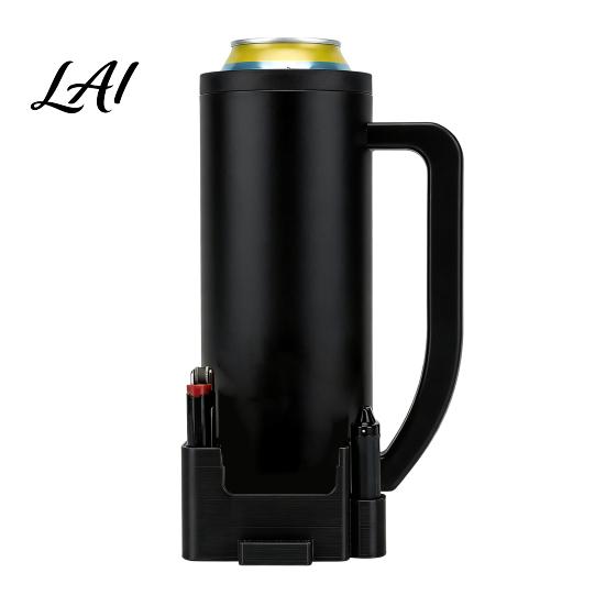 Camping Drink Holder Tactical Double Can Cooler with Bottle Opener 12oz Insulated Beverage Outdoor Beer for Soda Portable Carrier Hiking BBQ