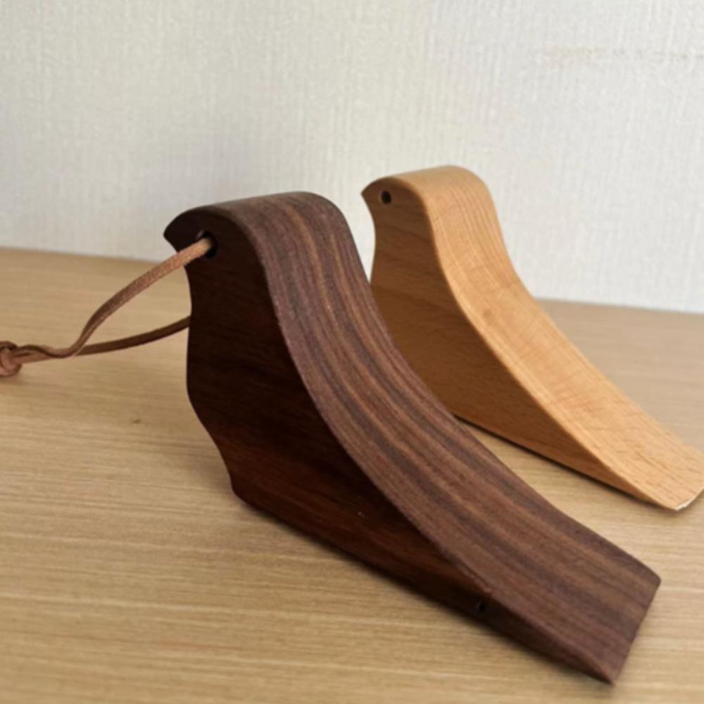Door Wedge Wooden Bird Door Stopper Floor Stop Wall Protector Funny Door Suction Home