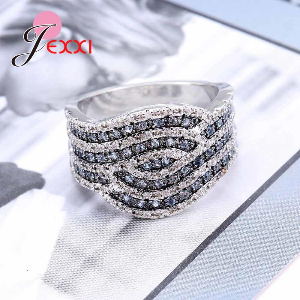New Ladies Fashion Crystal Rings for Women Cubic Zirconia Jewelry 925 Sterling Silver Anillos Mujer Anel Ring Wholesale