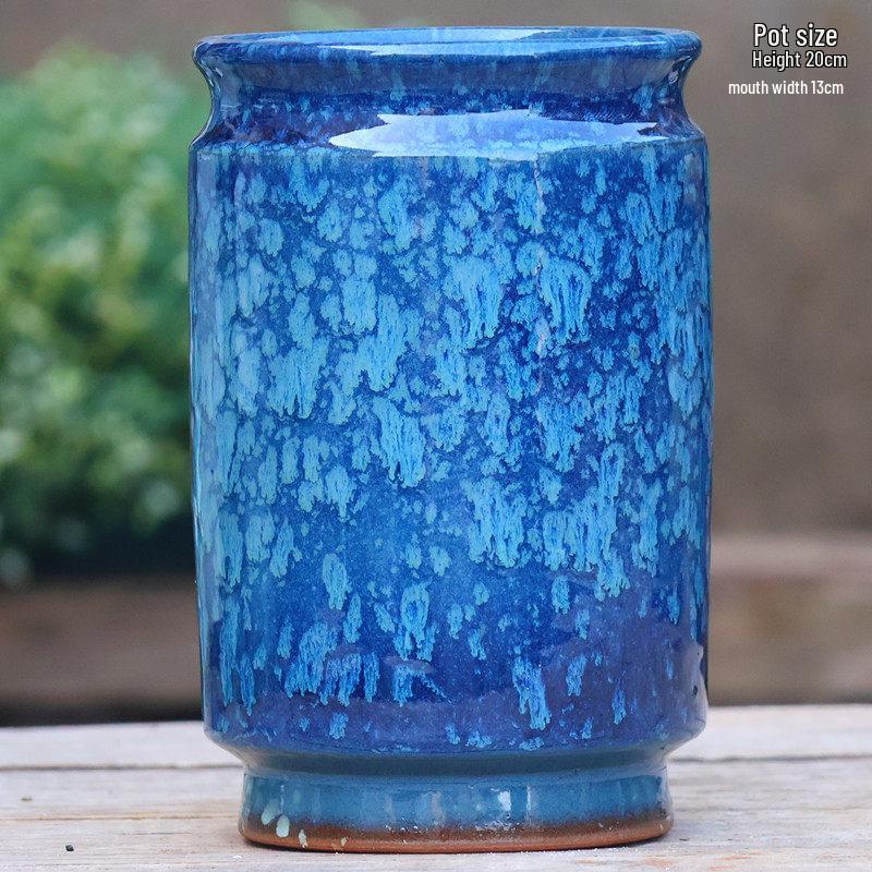 Large Yixing Ceramic Flower Pot: Nine-Tailed Fox Design, Breathable Jar for Green Plants and Flowers