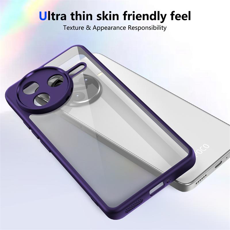 Чехол для Xiaomi Poco F7 Pro Прозрачный Противоударный Жесткий ПК Задняя Крышка для Poco F7 Ultra PocoF7 Pro F7Pro Мягкая Рамка Защитный Чехол