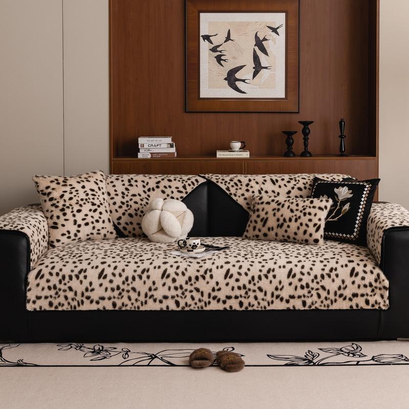 Plush Sofa Cushion, Thickened Non-Slip Seat Cushion In Autumn And Winter,  New Thermal Backrest Cover, Light Luxury Cover Cloth Towel