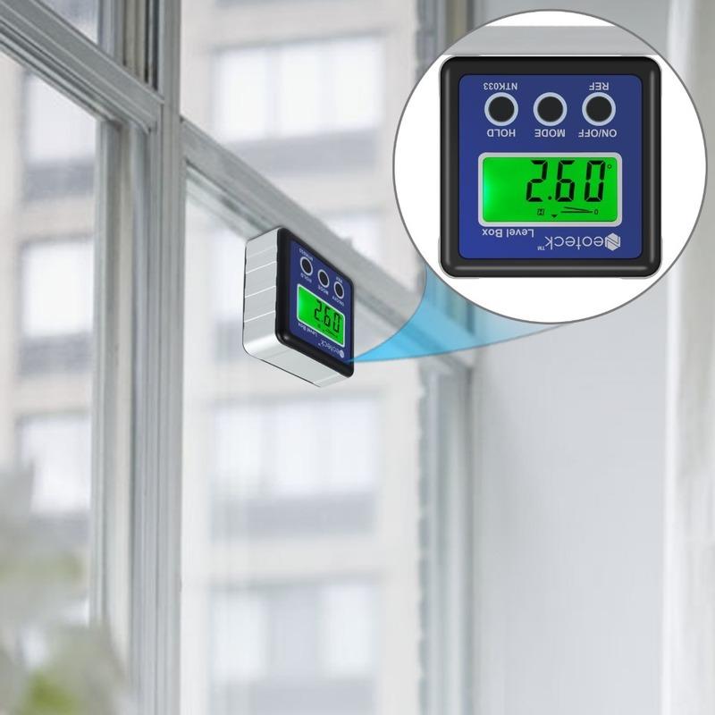 Прецизионный цифровой инклинометр, электронные гониометры, 4*90 градусов, магнитная основа, цифровой транспортир, угловой искатель, коническая коробка