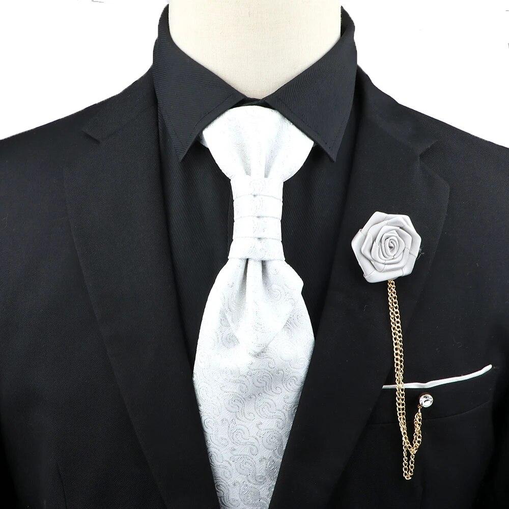 Мужской, Галстук с пейсли, Набор брошей для галстука, Красный, Черный, Регулируемый галстук, Роскошный, Смокинг, Свадьба жениха,