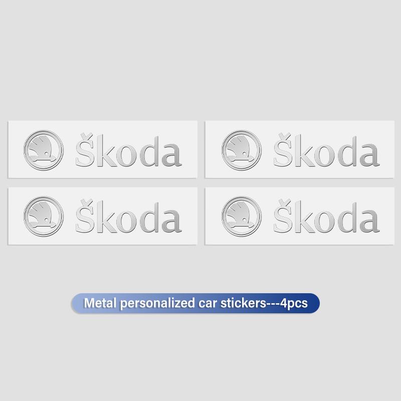 3D Metal Car Interior Dekoration Stickers Badges Auto Styling For Skoda Fabia Kodiaq Kamiq Superb Yeti Octavia Enyaq Rapid FD9
