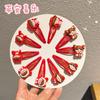 New Year's Red Little Girl Bb Hairpin Cartoon Side Broken Hairpin Ponytail Tie Head Children's Hair Rope Hair Band Hairpin Girl