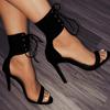 Fashion Heeled Sandals Low-Heeled Shoes With Strap Tassel Open Toe 2024 Women's Large Size Black Low-heeled Fashion Fringe Peep