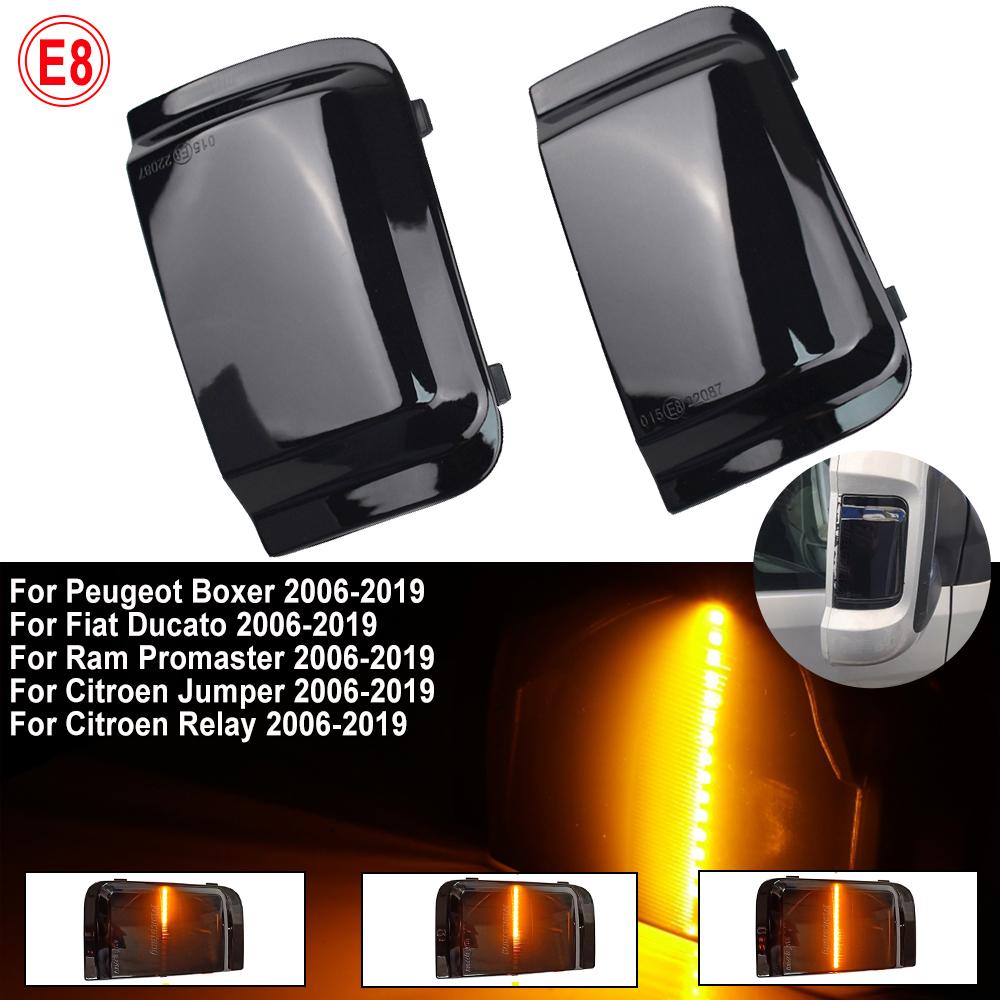 2pcs for Peugeot Boxer Citroen Jumper RELAY RAM PROMASTER Fiat Ducato Dynamic Turn Signal LED Blinker Side Mirror Light