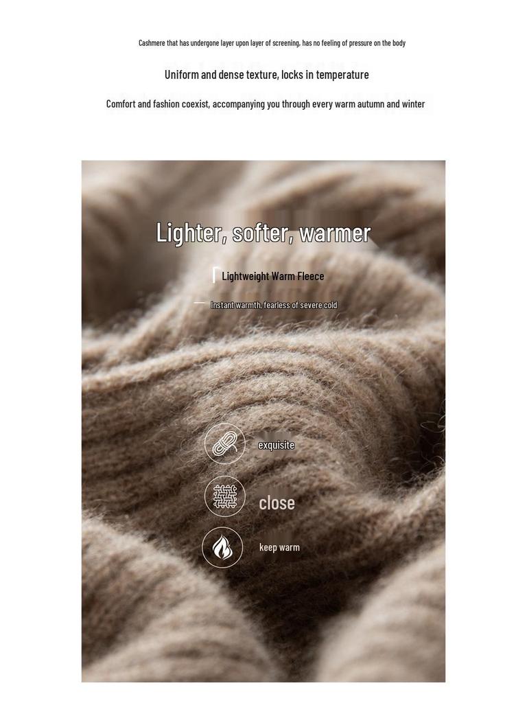 Women's Cashmere Ribbed Midi Dress - Autumn/Winter Solid Color, Slimming Over-Knee Wool Sweater.