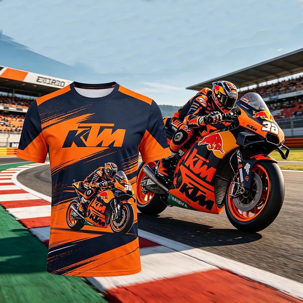 KTM Мужская футболка с 3D-принтом гоночной команды, летняя, с коротким рукавом, Формула-1, мотоспорт, спортивная футболка, повседневная уличная одежда, топ