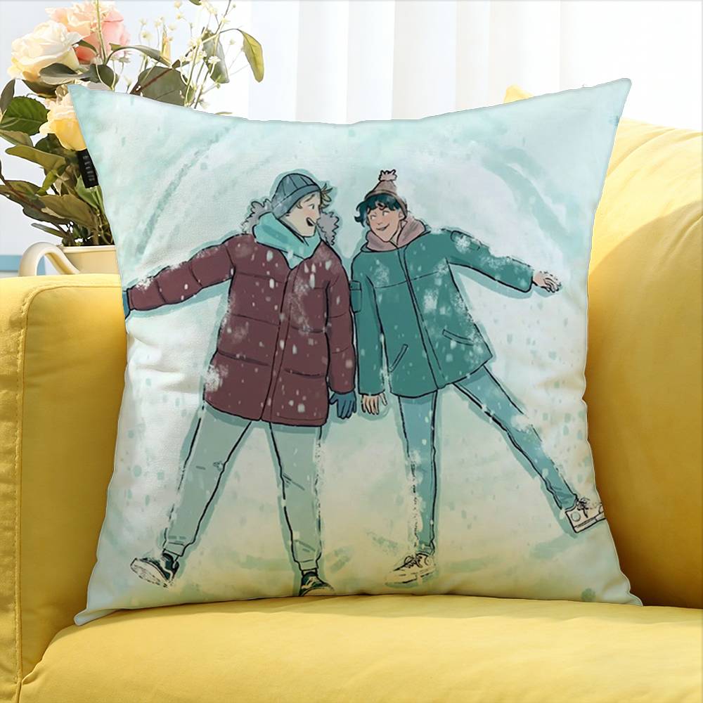 HHeartstopper Nick Charlie World Various Sizes Square Pillow Case For Car Home Bedchamber Decor