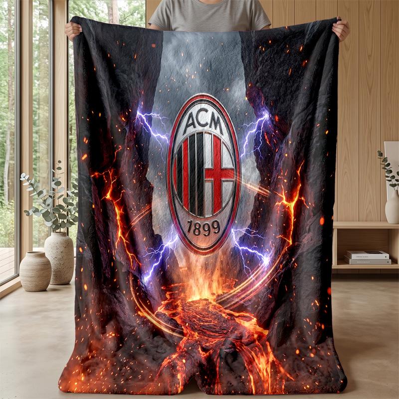 AC Milan Theme blanket Soft Flannel Blanket Plush Throw Blanket Cozy Sofa Bed Blanket for Home Decor