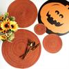 4pcs Braided Woven Place Mats Washable Table Place Mat Round Placemats Coasters  for Dining Table