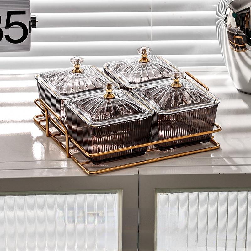 Легкая роскошная фруктовая тарелка для разделения тарелка для дома, гостиной, сухофруктов, конфет, закусок, бара, караоке, орехов, тарелка