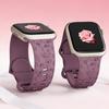 Ремешок для Apple Watch Band 44 42 45 40 41 46 49 мм Розовый Цветочный Гравированный браслет correa iWatch Series 4 5 6 7 8 9 10 11 SE Ultra
