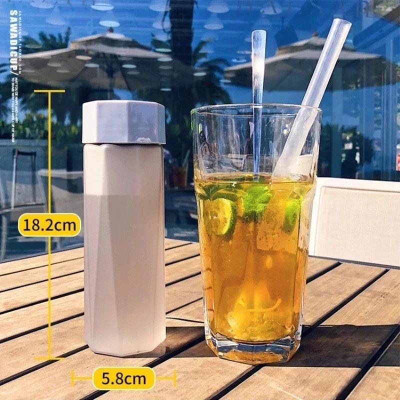Matte Outdoors Sport Water Bottle with Rope Leak Proof Portable Water Bottles Travel Hiking Camping Bottle Fruit Juice Water Cup