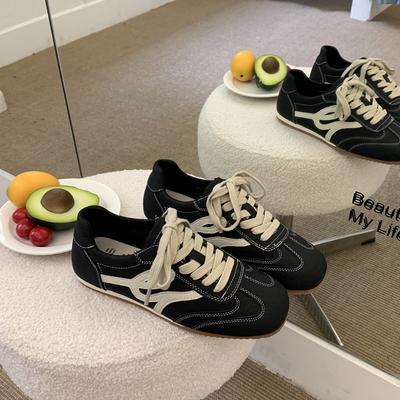 Ретро маленькие белые туфли женские 2025 новый осенний универсальные мягкие подошвы Agande тренировочные туфли нескользящие повседневные спортивные туфли