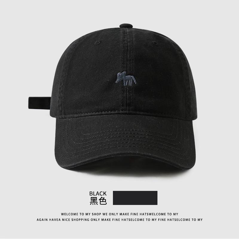 New embroidered little fox baseball cap for men and women to deepen the wide brim and show the face, small peaked cap spring and summer versatile