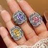 Jewelry Wind Copper Ring Female Zircon Light Luxury High-End Retro