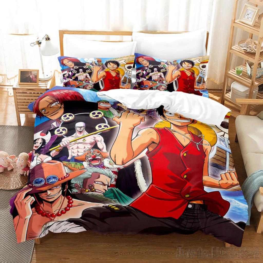 Постельное белье для подростков по аниме One Piece Набор с Монки Д. Луффи 'Одиссея' Комплект с пододеяльником Постельное белье Дизайн Постельное белье King Size Одеяла