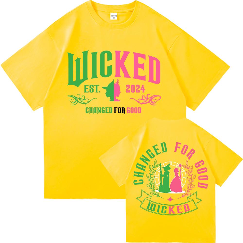 Злая Перемена к Лучшему Футболка Горячая Мода Мужская Харадзюку Эстетика Эльфаба Глинда Футболка Унисекс Высококачественные Хлопковые Футболки