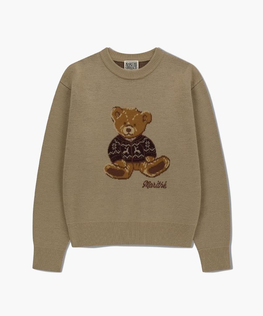 Malittepeulangsowajeobeo Вязаный пуловер Doodle Bear Бежевый