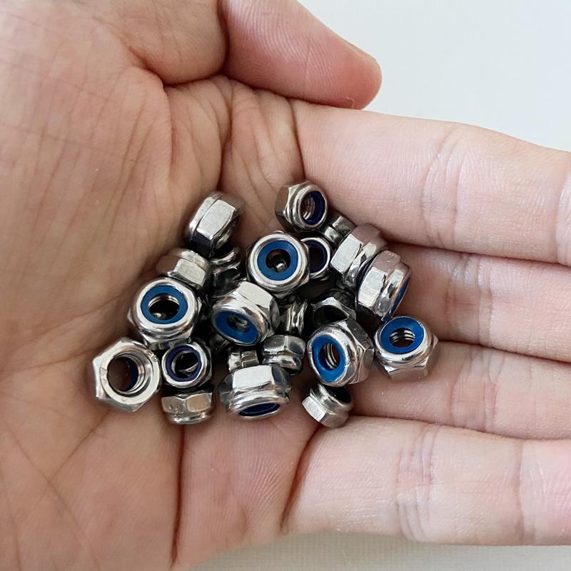 30/150Pcs M4/M5/M6 Nylon Non-slip Self-locking Nuts, Hexagonal Nuts for Construction, Maintenance and Installation