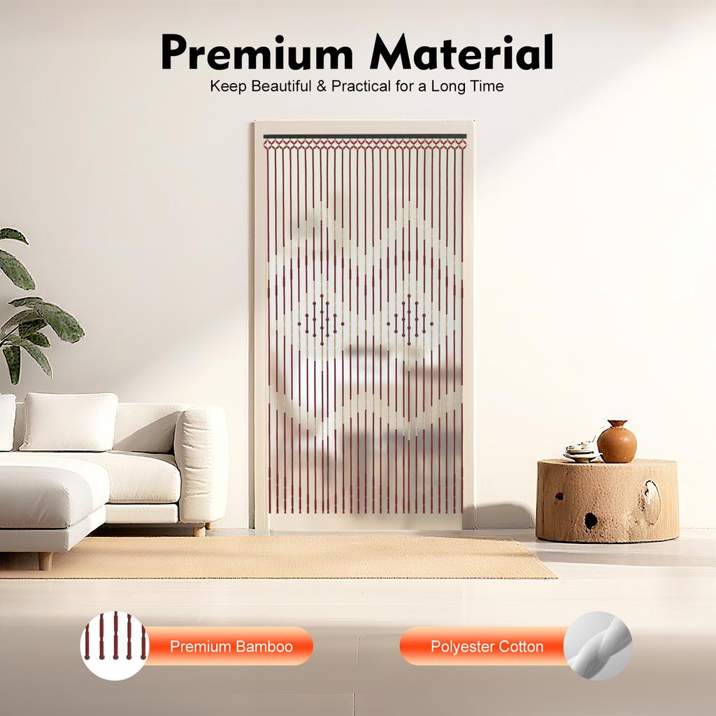 Макрамные шторы, дверные занавески из нитей для дверных проемов, панели для шкафа, перегородка для комнаты, богемный кухонный ламбрекен 3*5,74 фута(Ш*В)